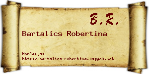 Bartalics Robertina névjegykártya